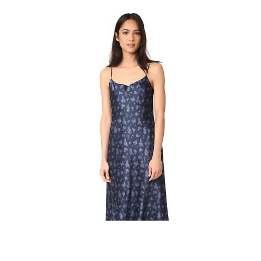 🚫Sold🚫 Vince Dark Blue Silk Floral Dress